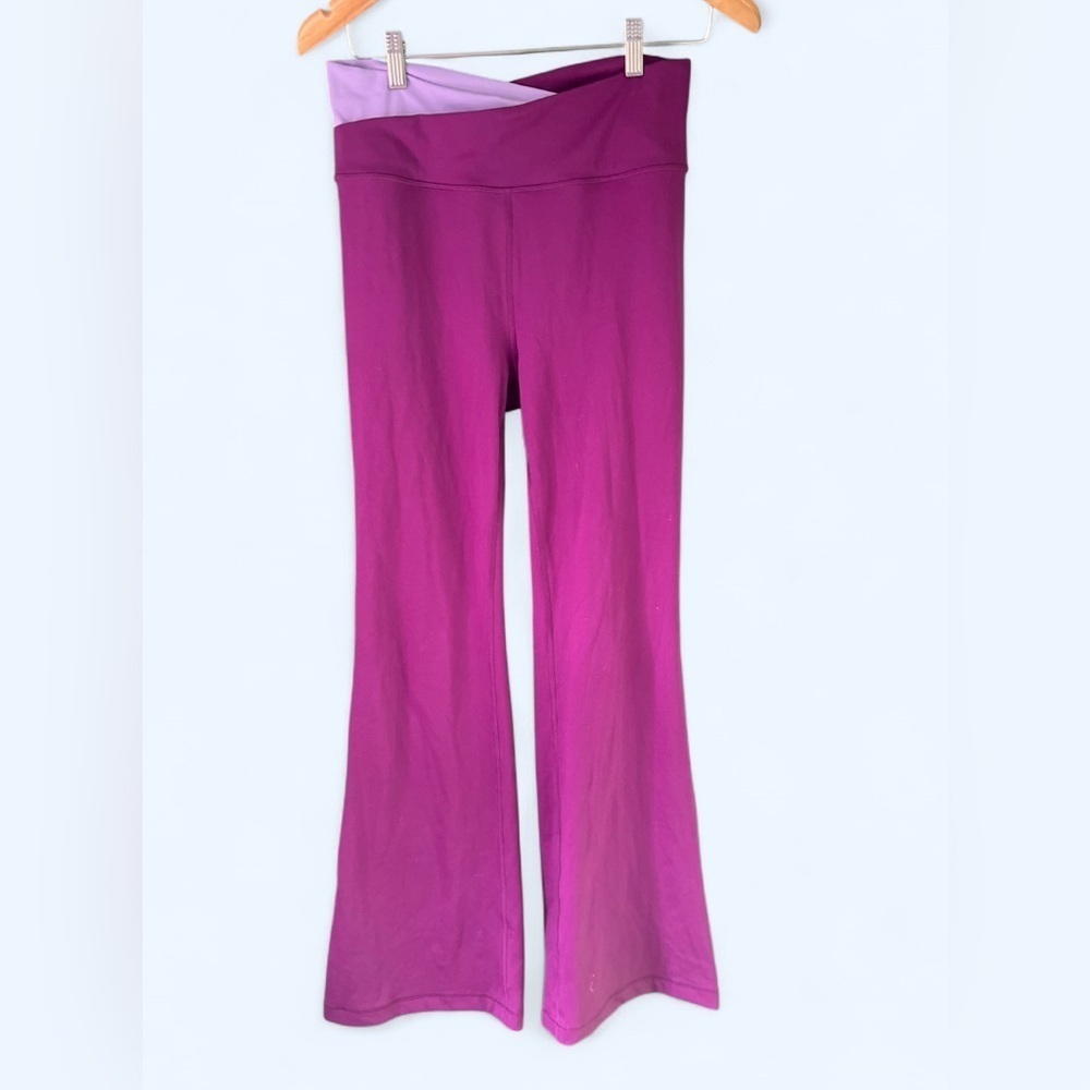 Athletic Works Pink Purple Work Out Athletic Boot Cut Spandex Yoga Pants Medium